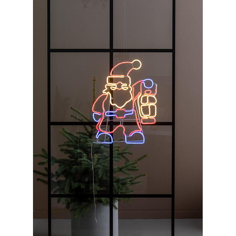 Light IT Lysskilt julenisse med lykt, 46x62 cm