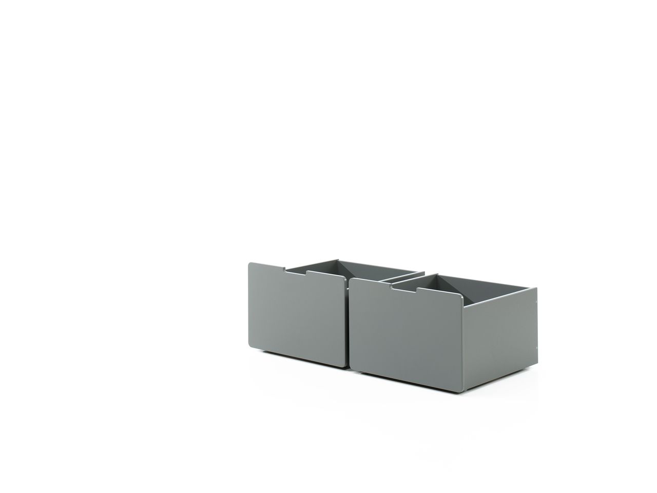 VIPACK Schubladen-Set, best. aus 2 Schubkästen auf Rollen, MDF grau lackiert