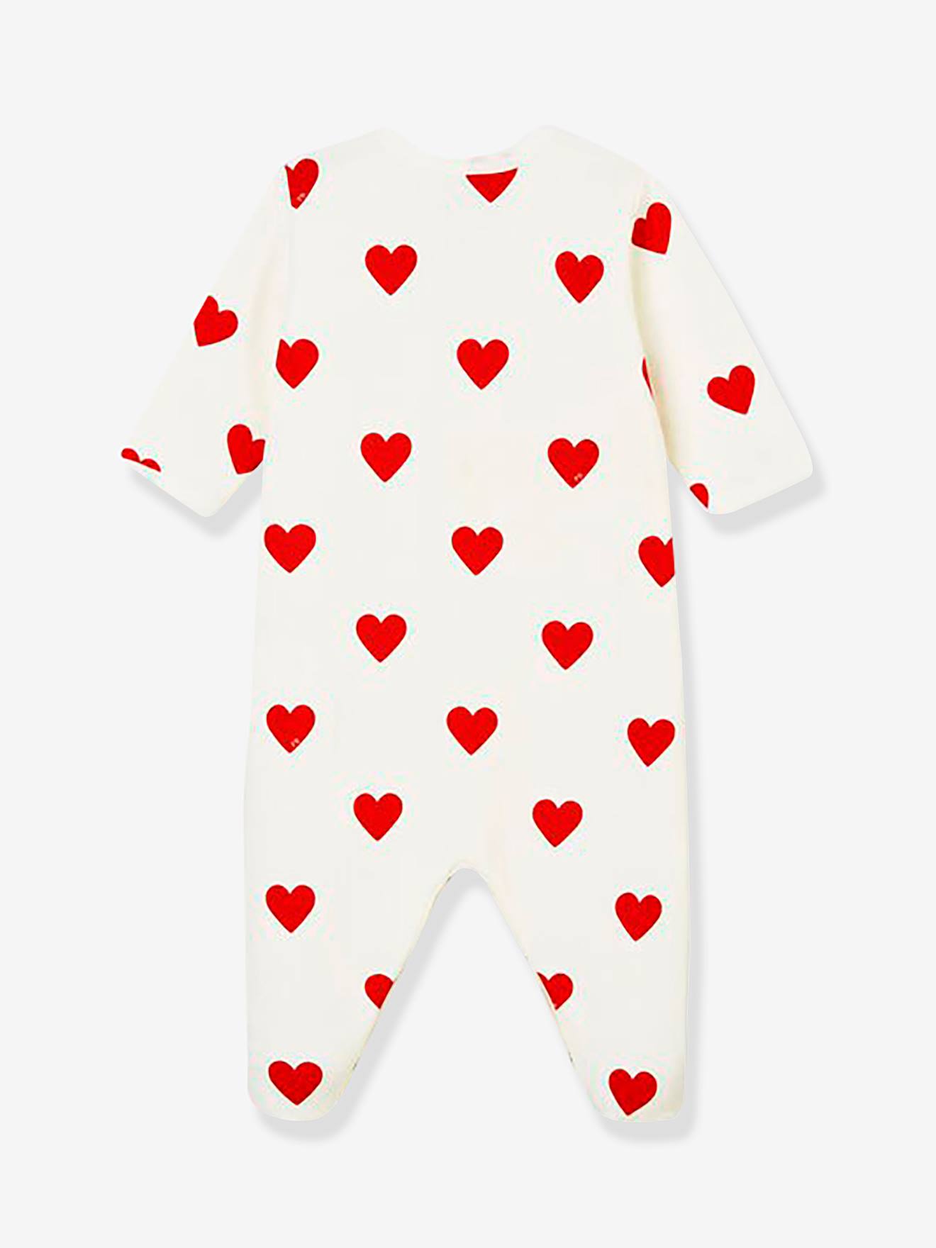 Dors-bien bébé coeurs en molleton PETIT BATEAU blanc imprimer coeur