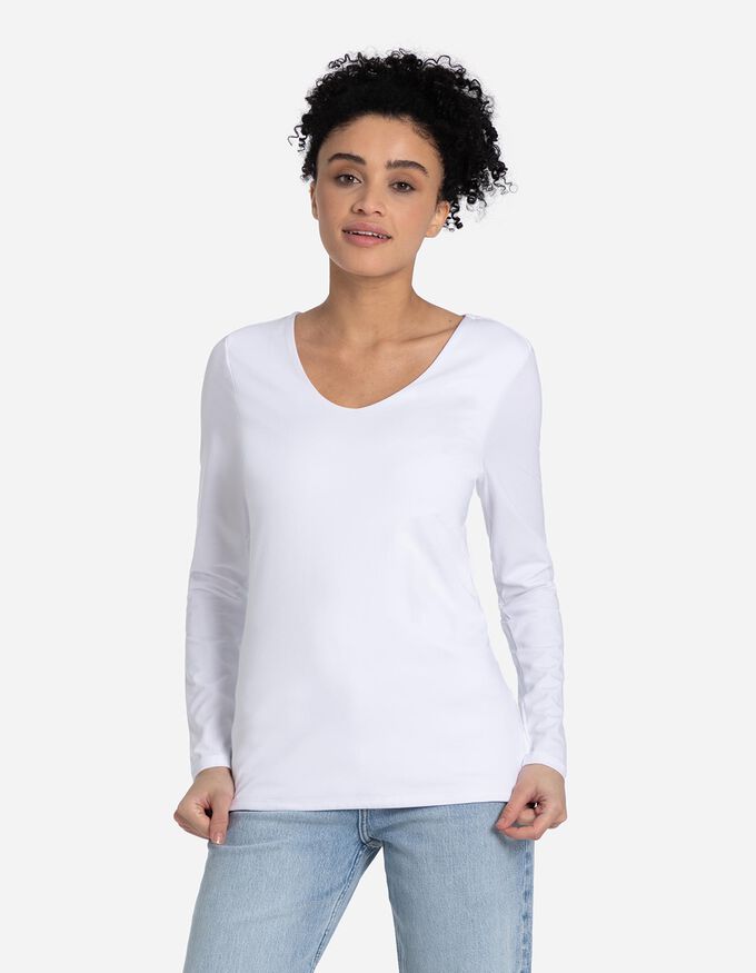 Langarmshirt - V-Ausschnitt