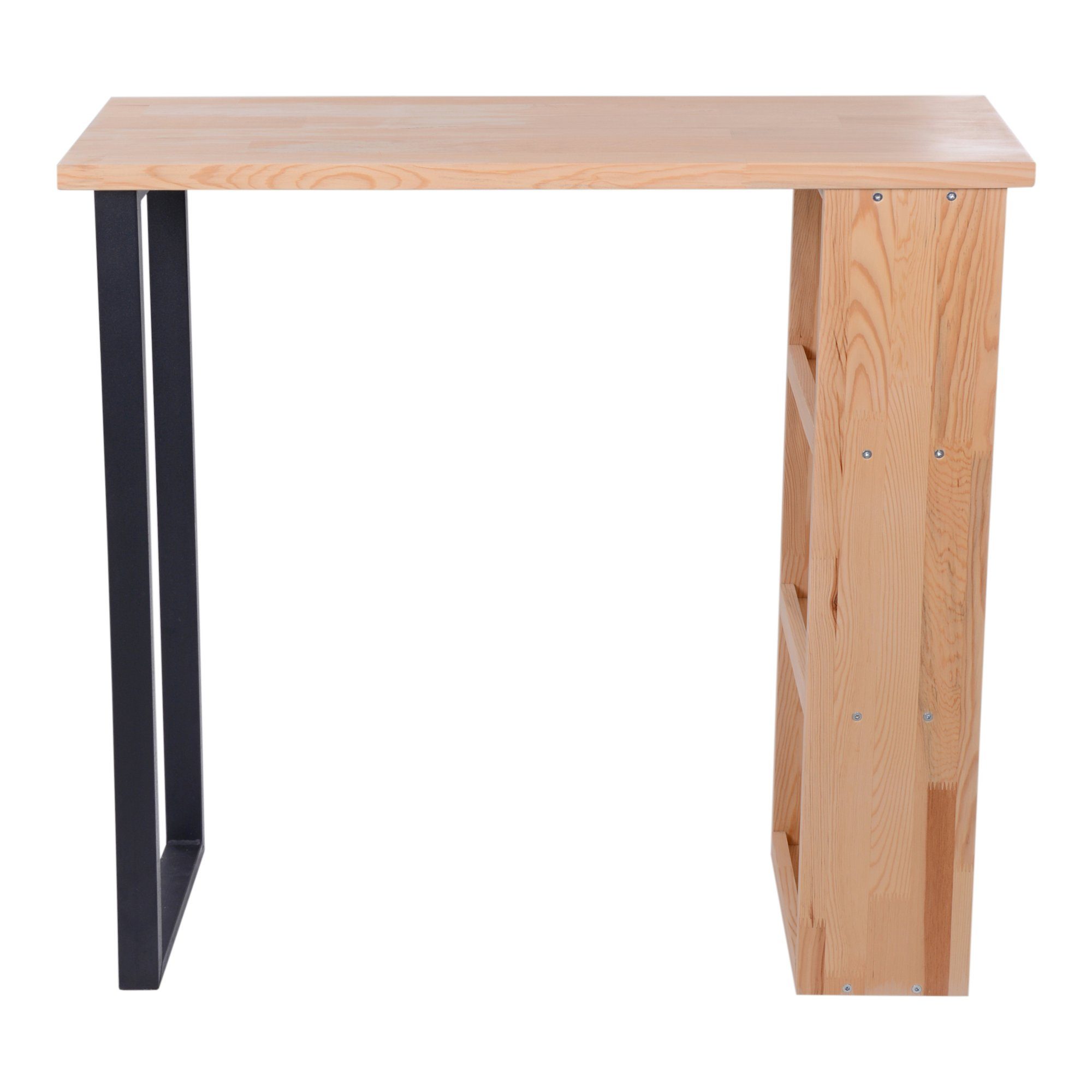 en.casa Bartisch, Nørager Esstisch Kiefernholz Metall 89,5x90x29cm Natur/Schwarz