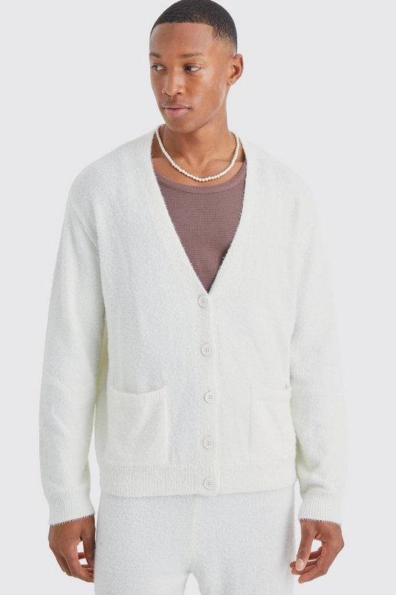 Kastiger flauschiger Cardigan