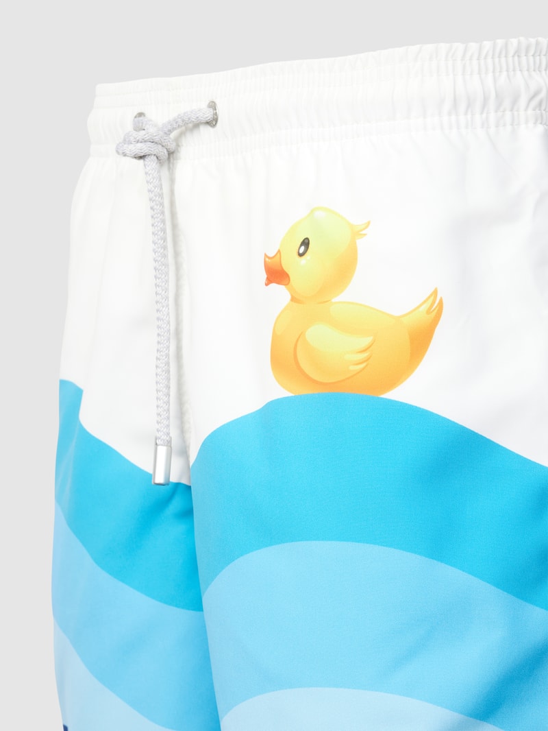 Badehose mit Allover-Muster Modell 'GUSTAVIA' in blau