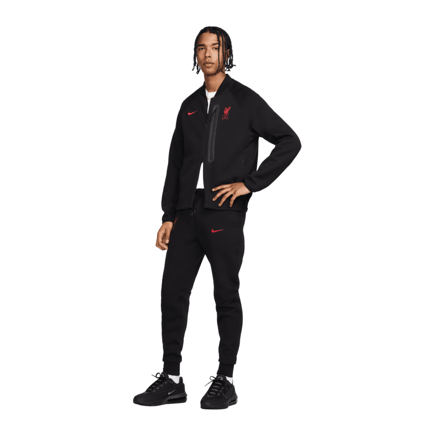 Nike FC Liverpool Tech Fleece Kapuzenjacke Schwarz F010