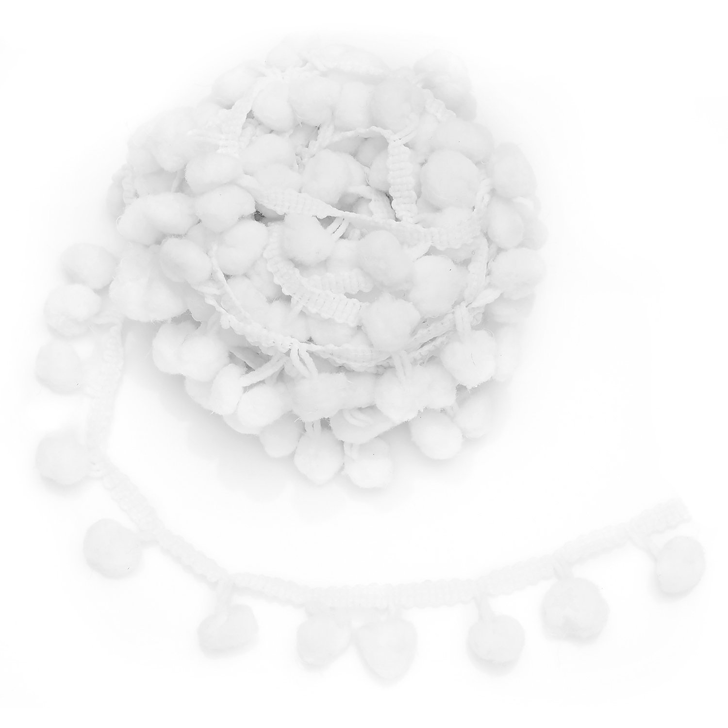 Pompon-Borte, weiß, 20 mm, 5 m