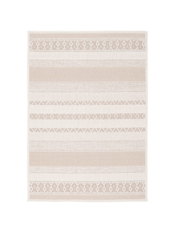 Pergamon In & Outdoor Teppich Flachgewebe Ottawa Stripes in Beige günstig kaufen