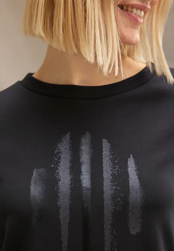 Street One Shirt mit Glitzer-Print