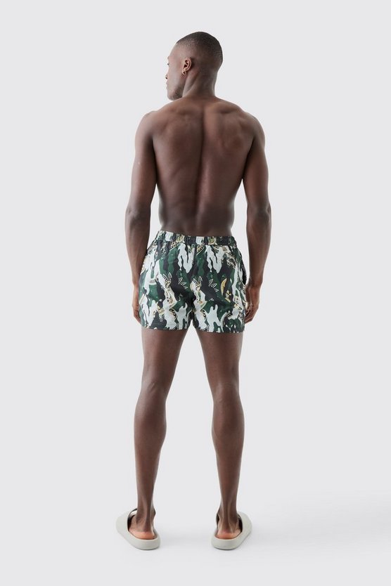 Short Length Camo Bandana Swim Short