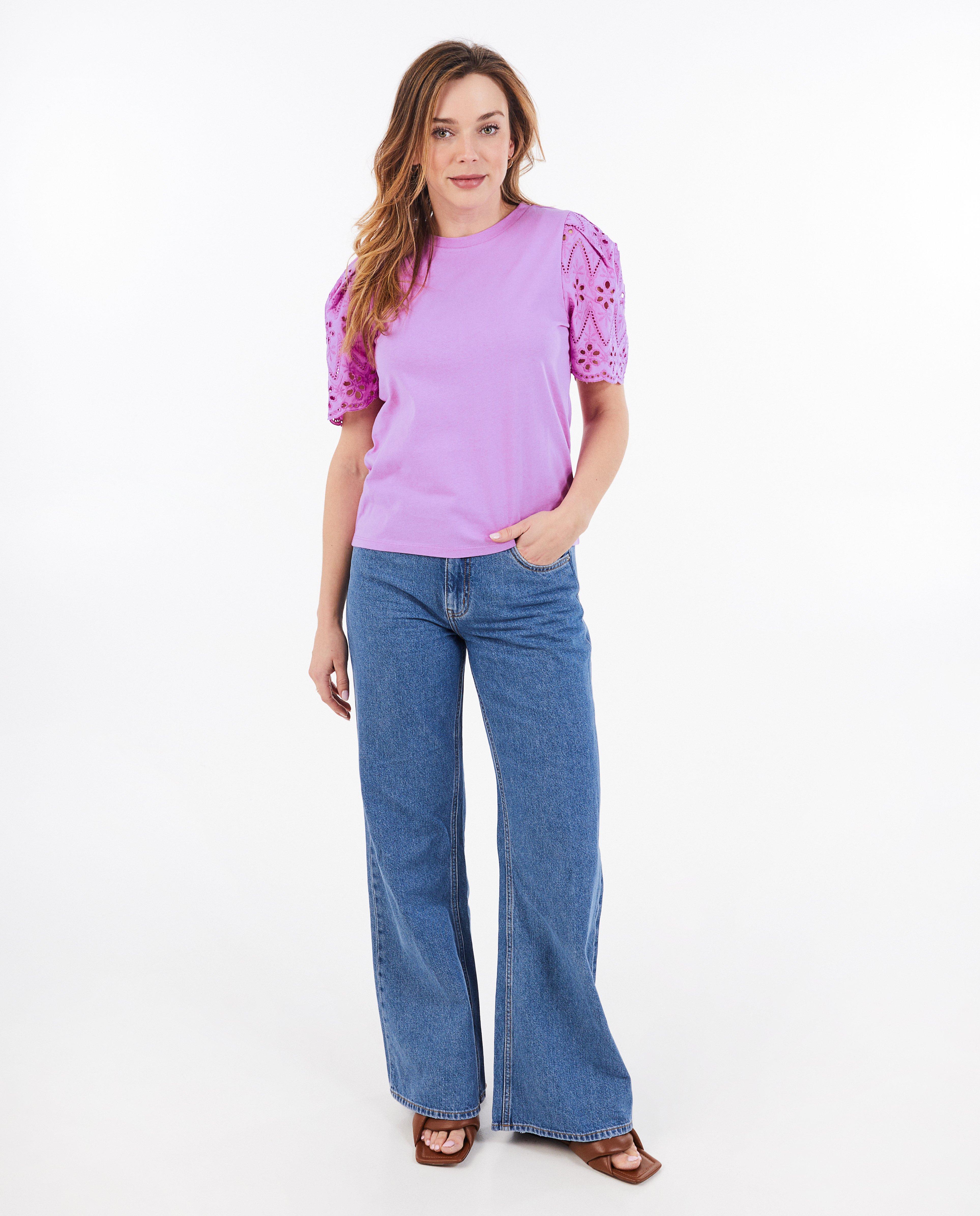 Tricou Sora cu broderie englezească