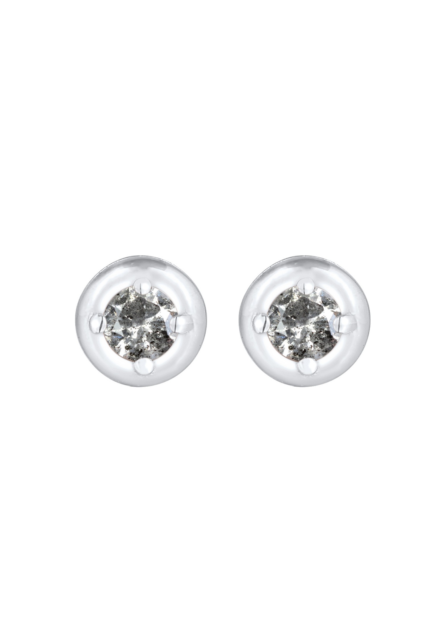 Elli DIAMONDS moteriški auskarai – elegantiški druskos ir pipirų deimantai (0,11 ct.), 925 prabos sidabras, padengti auksu