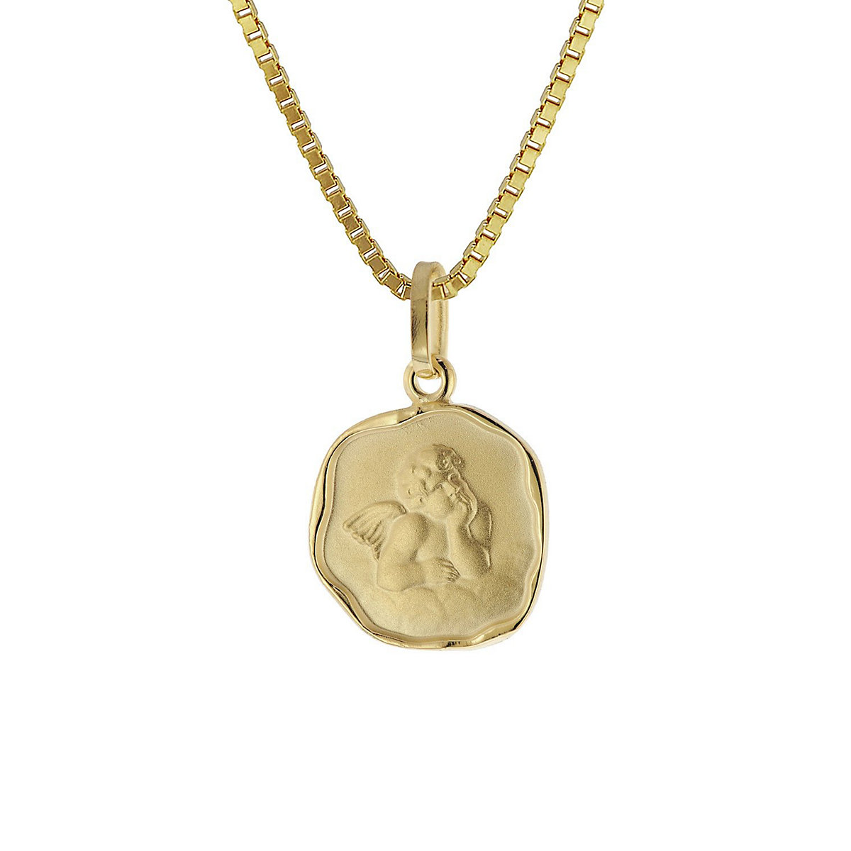 Kinder-Halskette mit Schutzengel 333/8K Gold Halsketten