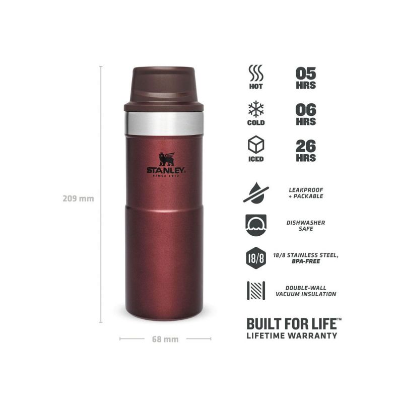 Stanley Thermoflasche, Classic Trigger-Action Travel Mug 12oz \/ 350ml Wine