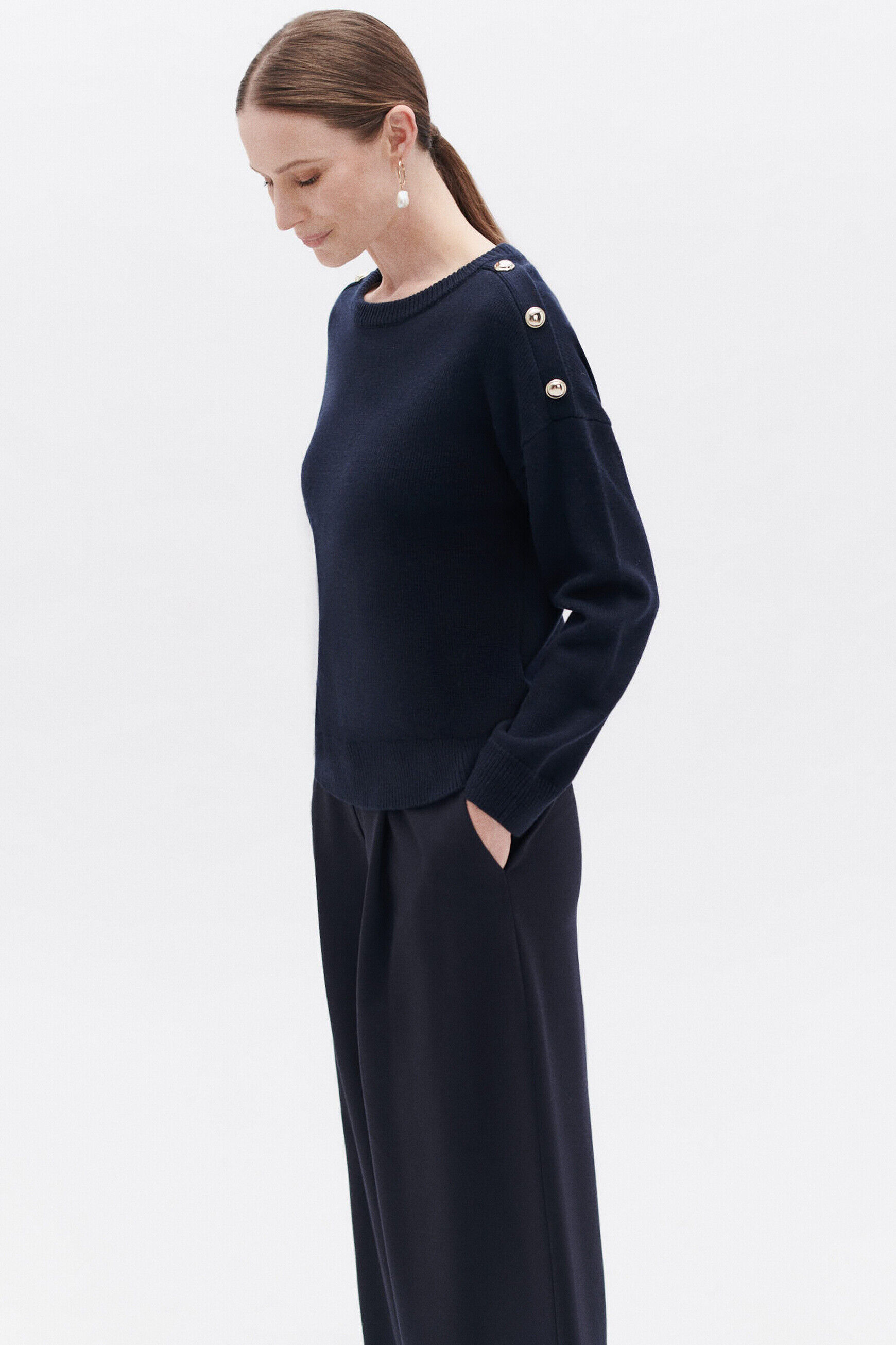 Pull marilou bleu marine femme
