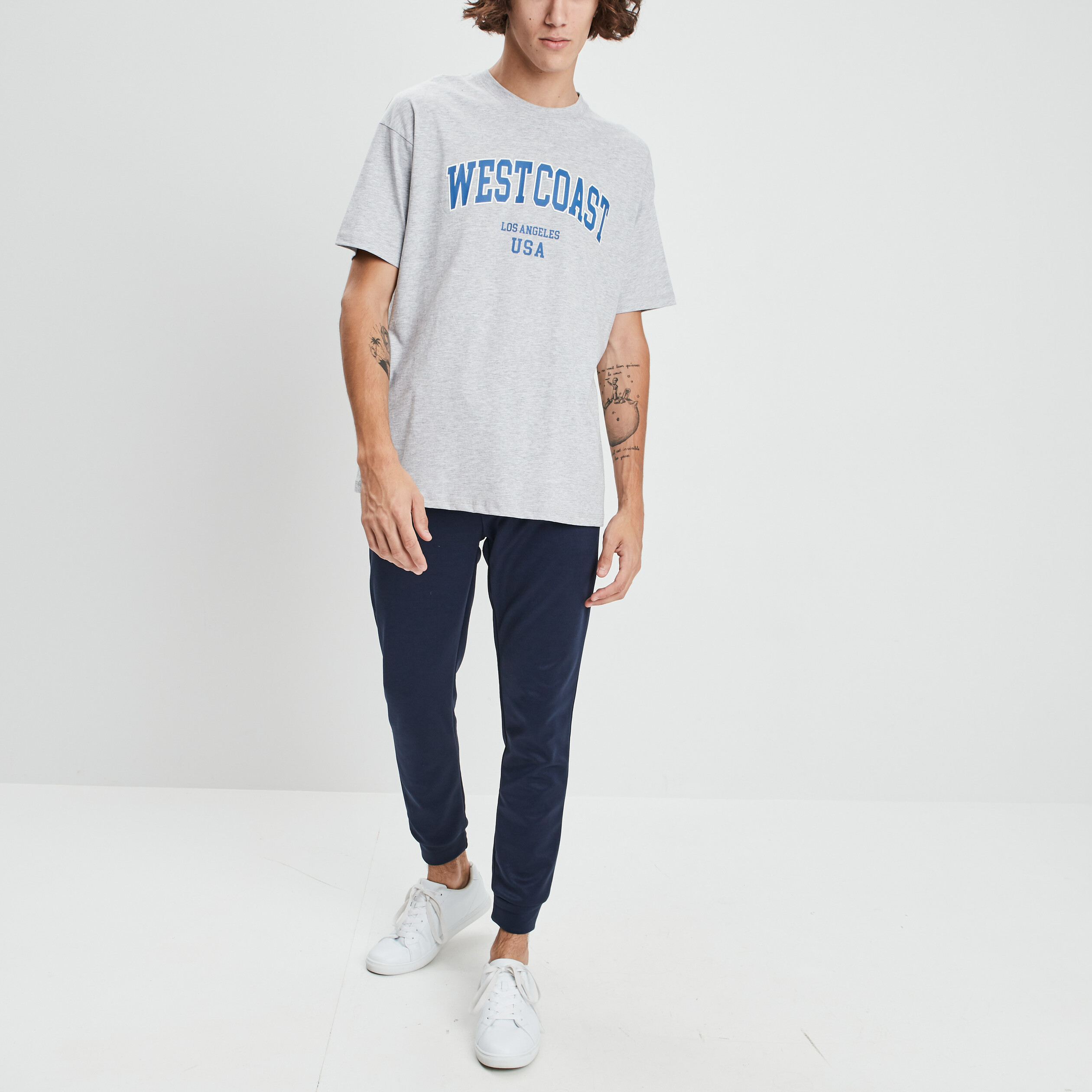 T-shirt manches courtes gris clair homme | La Halle
