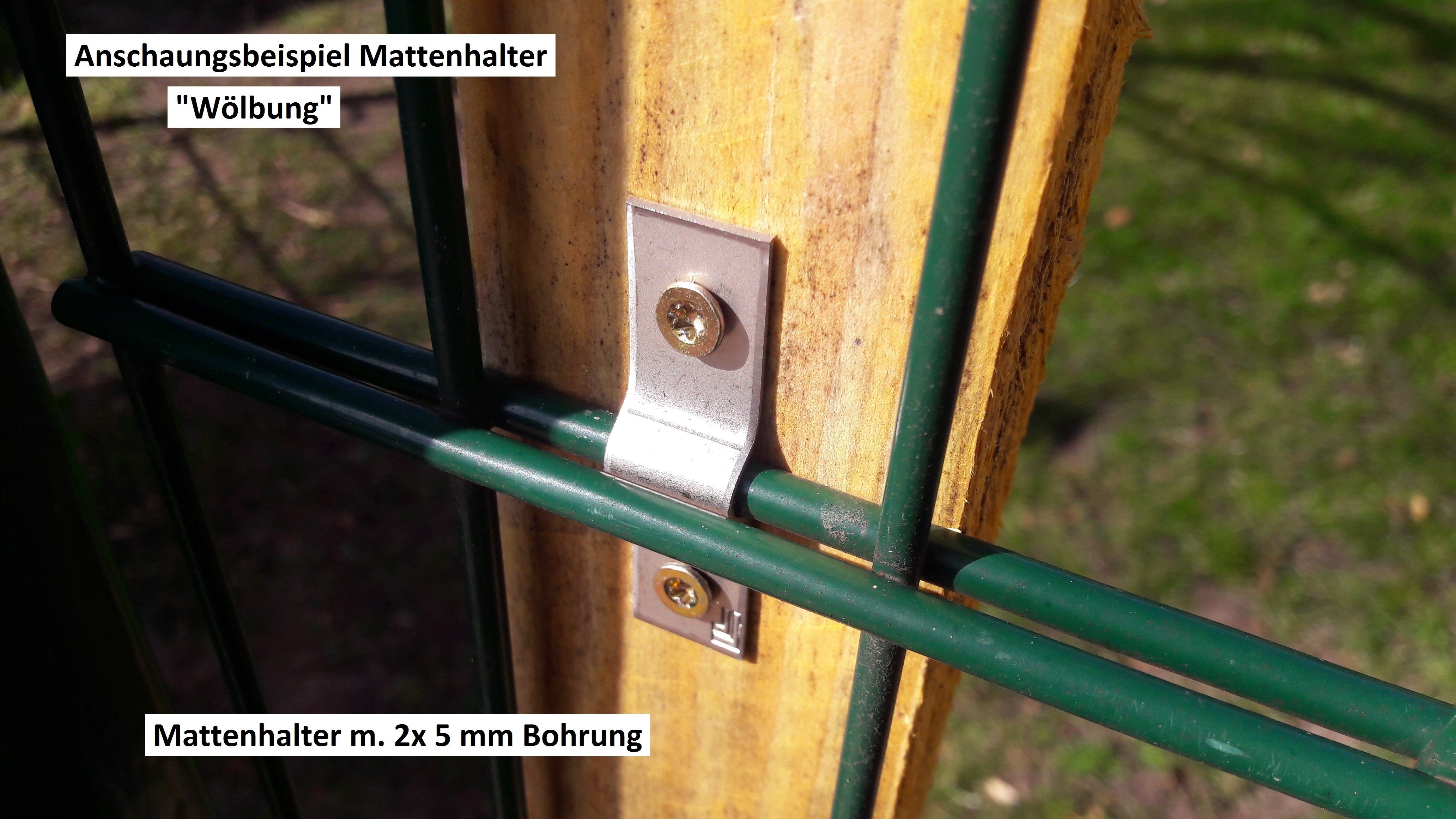 Zaun-Anhalt Metallzaun 50x Doppelstabmattenzaun Pfosten Befestigung Spanndraht Zaun 6mm kl, (50-St)