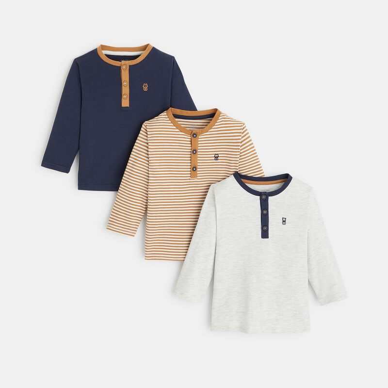 T-shirt tunisien (lot de 3) marron bébé garçon