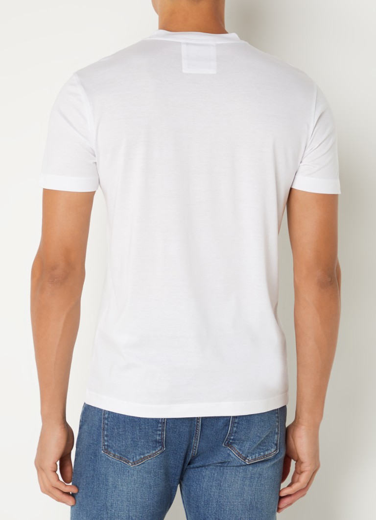 Tricou Emporio Armani din amestec de lyocell cu logo