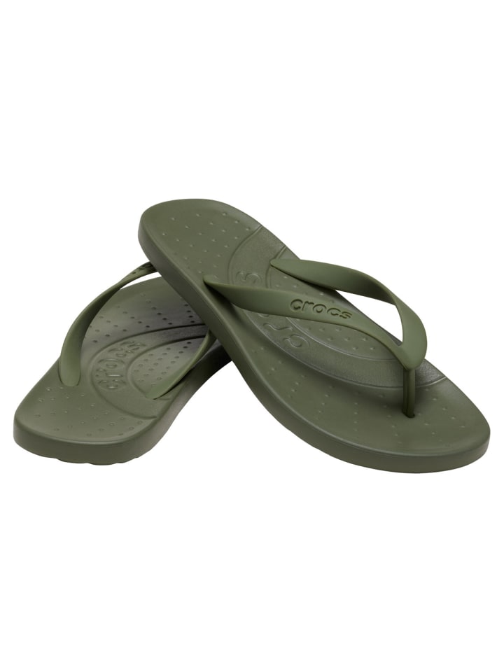 Crocs Freizeitschuhe Crocs Classic Flip in dunkelgrün günstig kaufen