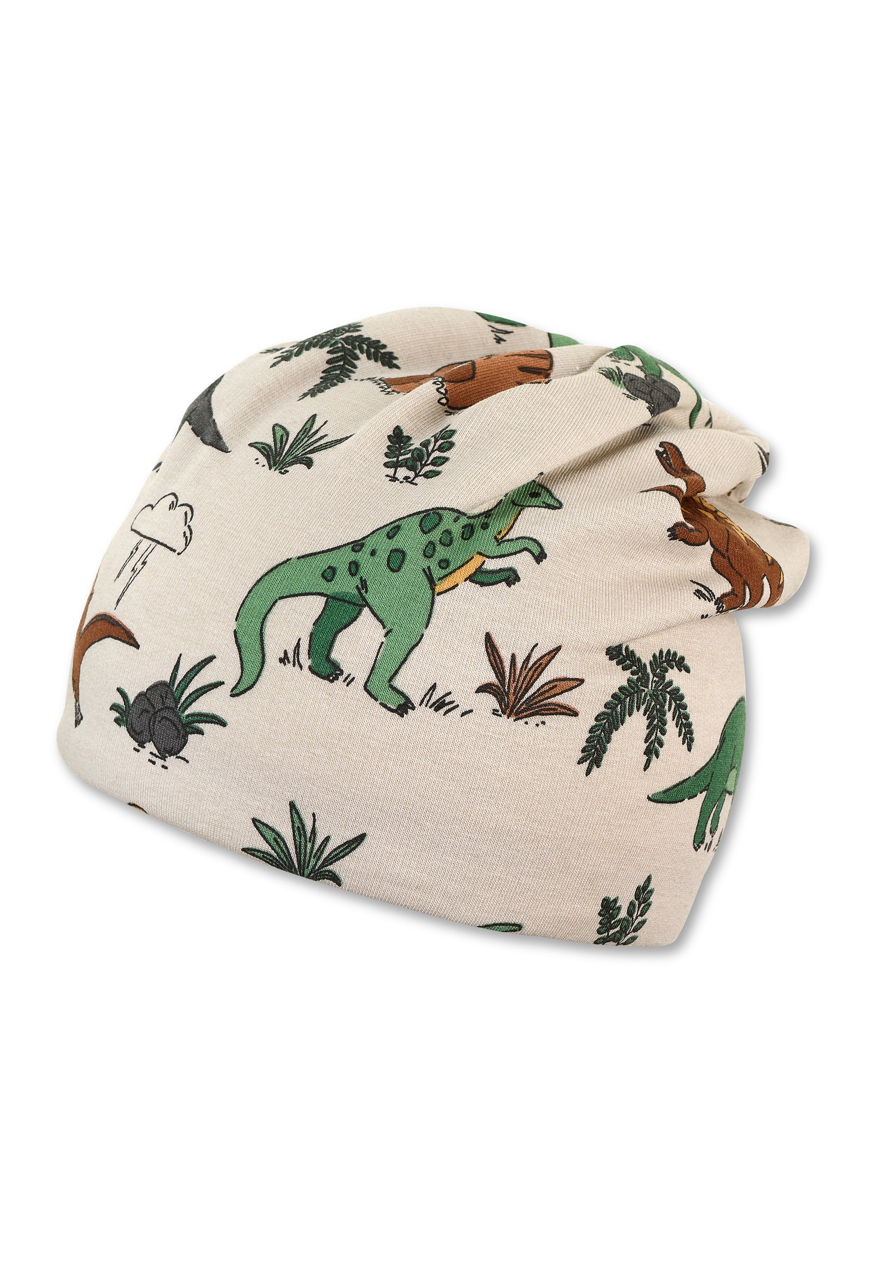 Slouch-Beanie aus Sweat mit Druck Dinos