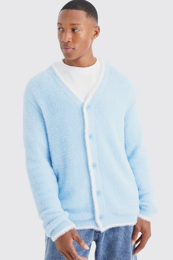 Lockerer flauschiger Cardigan