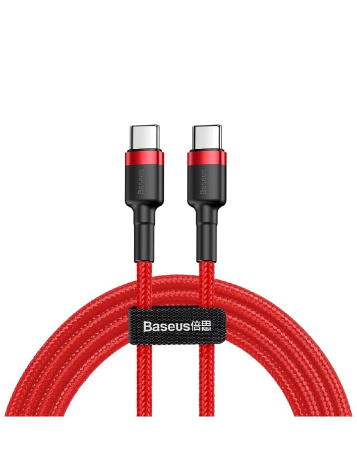Baseus Kabel mit Nylon geflochtenes Ladekabel USB-C/USB-C in Rot günstig kaufen onesize