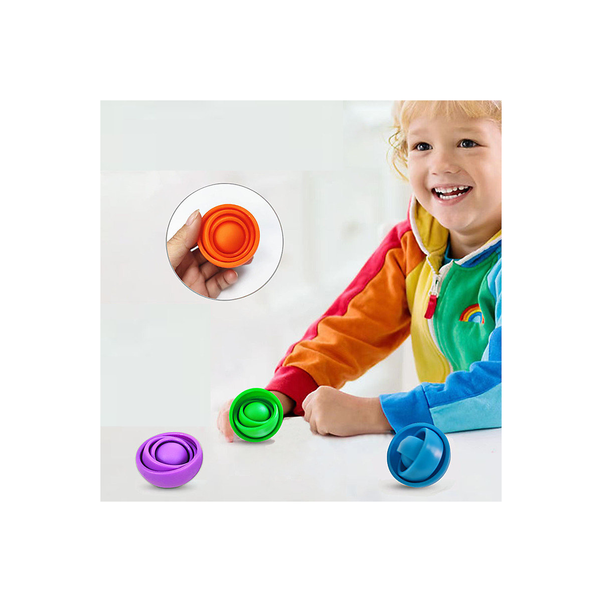 1pc Fingertip Gyro Spin Ball für Kinder 1pc Kreisel Dekompressionsspielzeug für Kinder