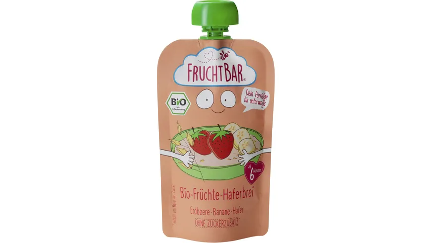 FRUCHTBAR Bio-Früchte-Haferbrei Erdbeere, Banane, Hafer 120 g