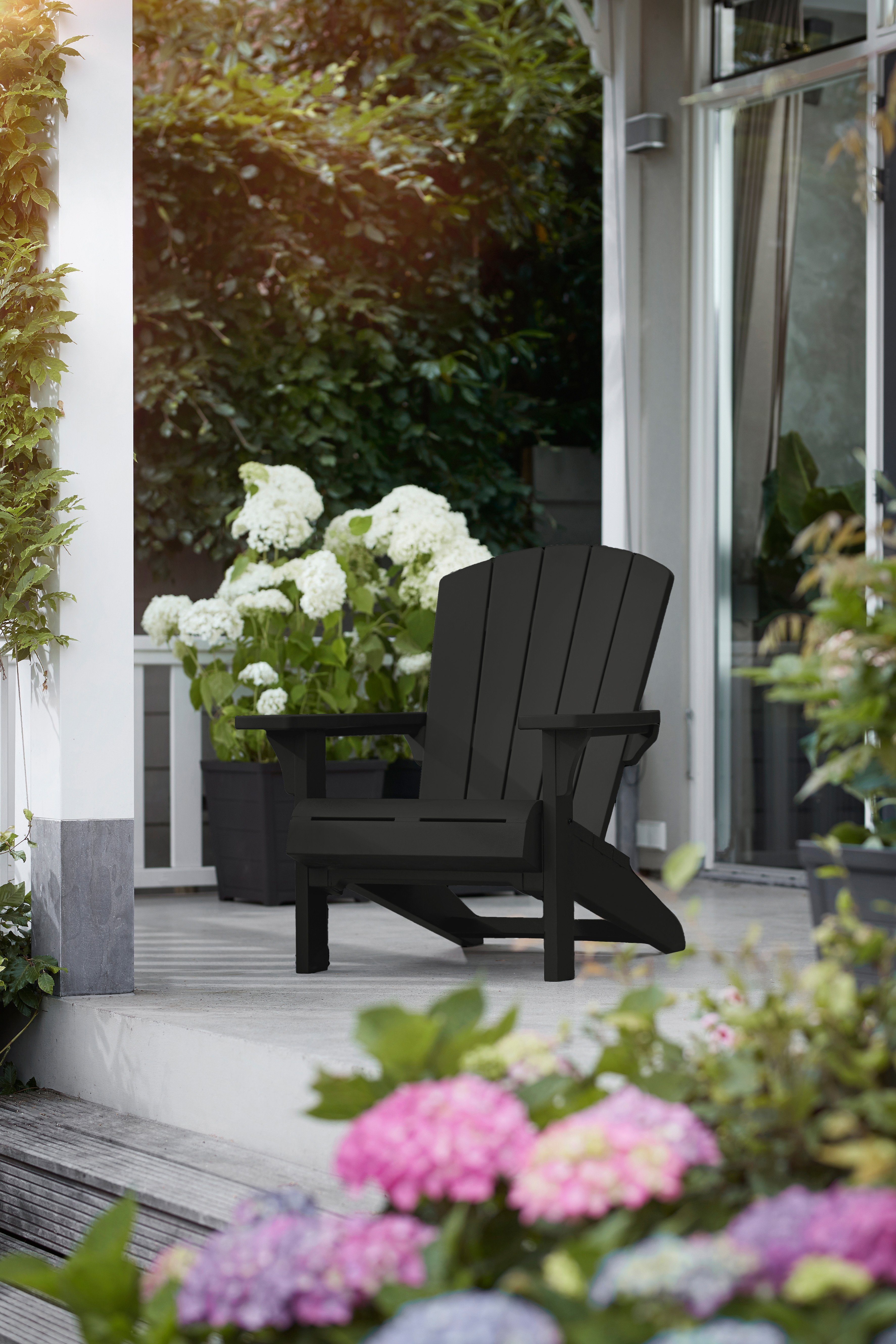 Keter Gartensessel Keter Adirondack Troy Gartensessel, Strandstuh, Loungestuhl, 1x Gartensessel
