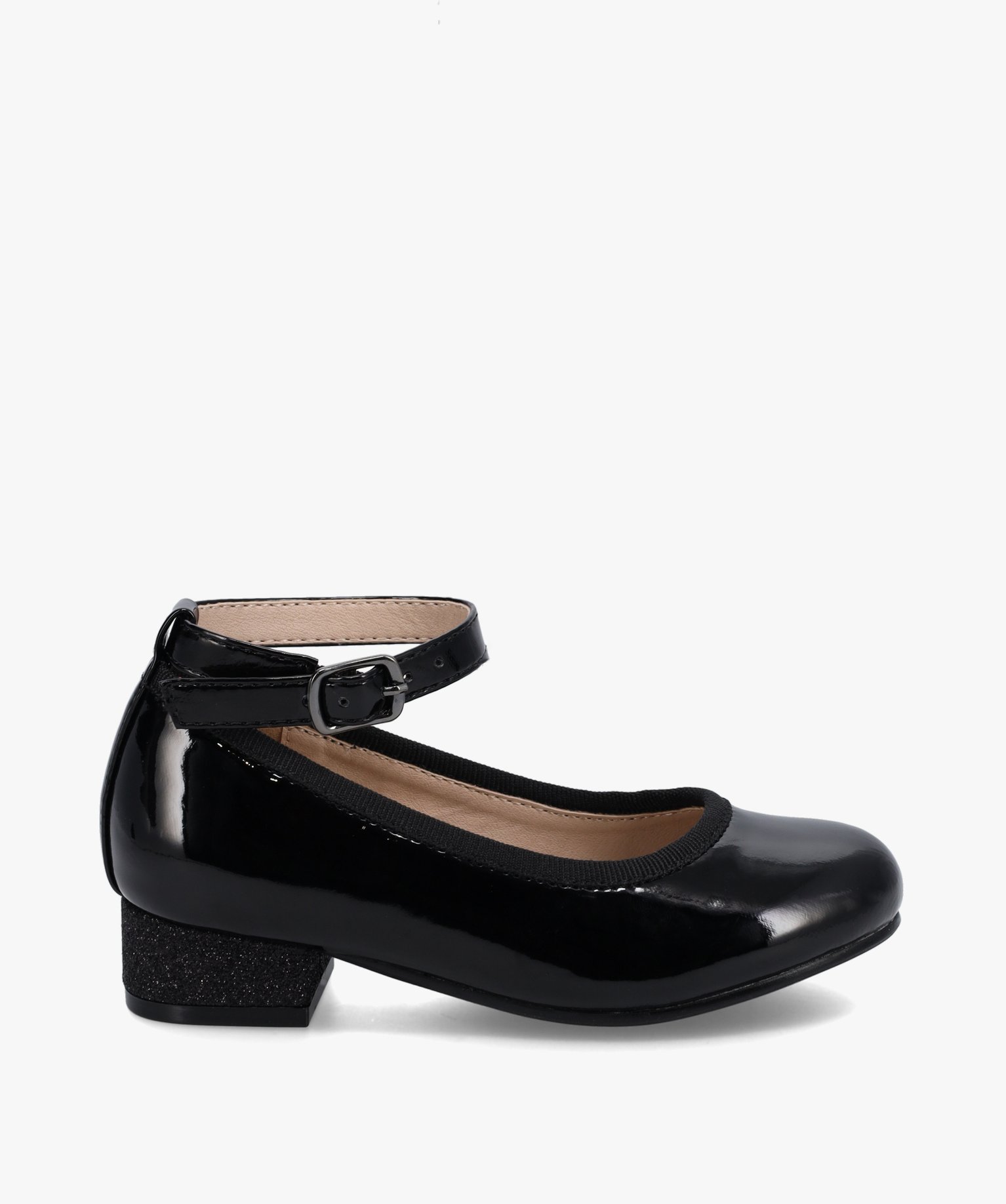 Ballerines fille vernies avec brides à la cheville noir | GEMO