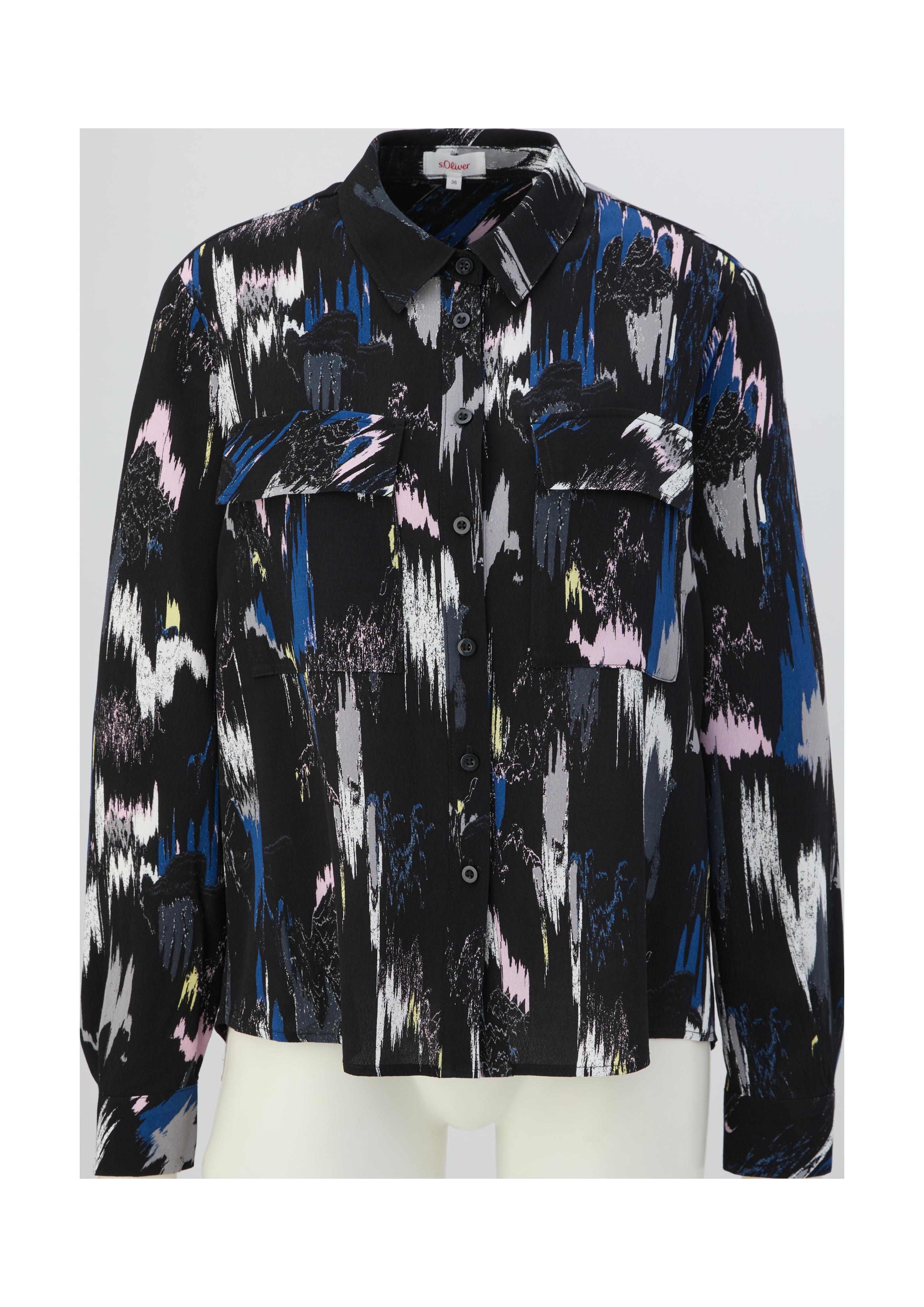 Viskosebluse mit Allovermuster  2124786-99A1