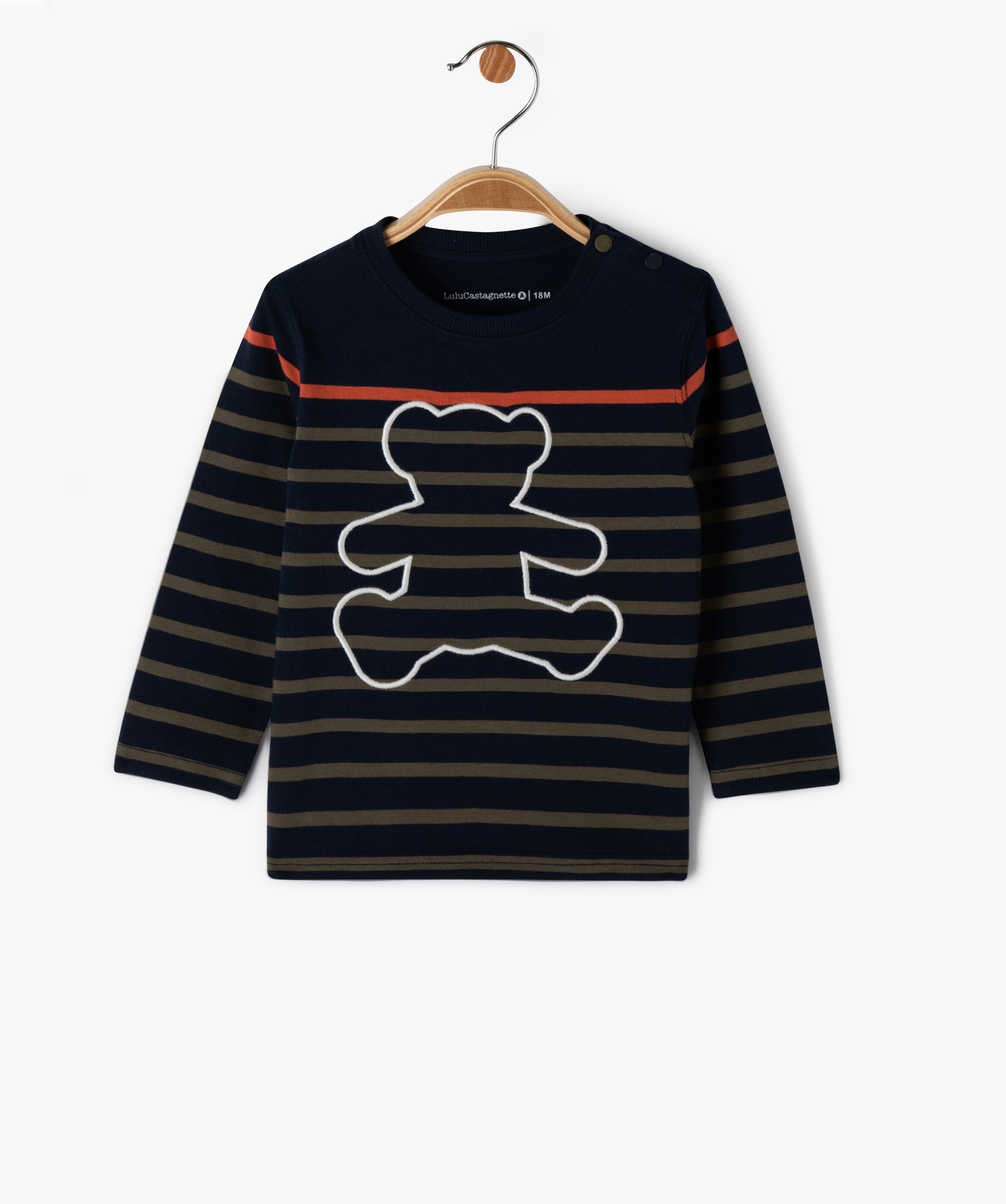 Tee-shirt manches longues à rayures bébé Garçon - LuluCa... marine | GEMO