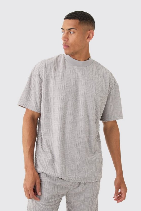Oversize Jacquard Frottee T-Shirt