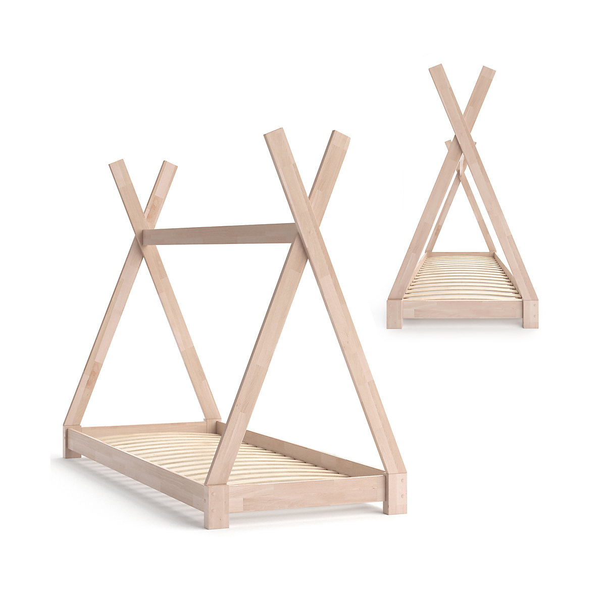 Kinderbett TIPI 80 x 160 cm Natur