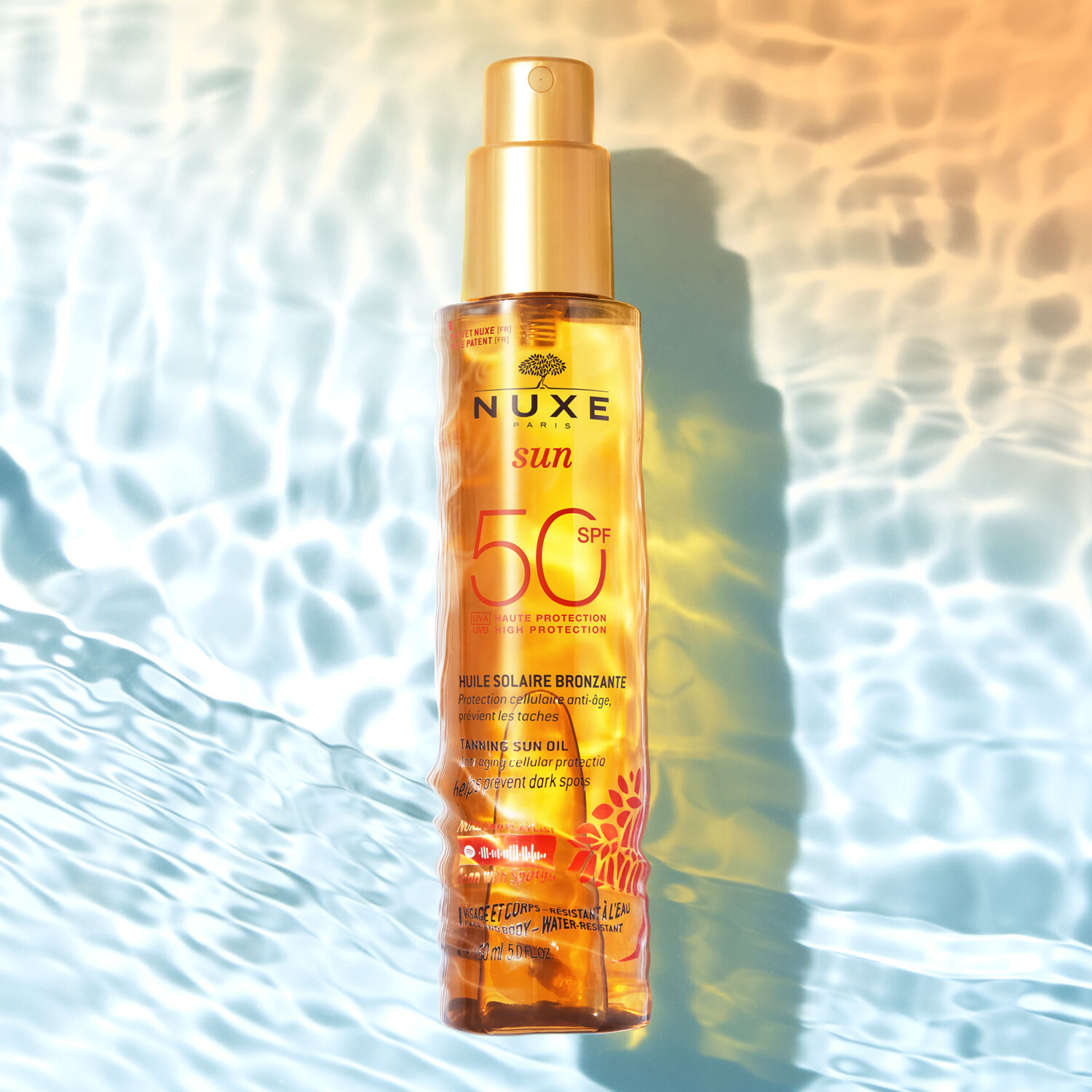 Nuxe Huile solaire bronzante haute protection SPF50 Nuxe Sun - Tous types de peaux - 150ml