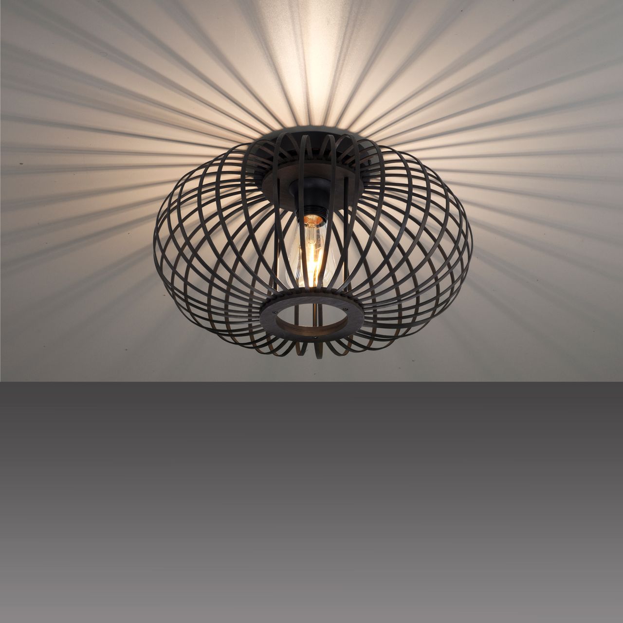 JUST LIGHT LeuchtenDirekt Deckenleuchte RACCOON,, 1xE27 max. 40 Watt exkl., Innenleuchte, IP20 Bambus