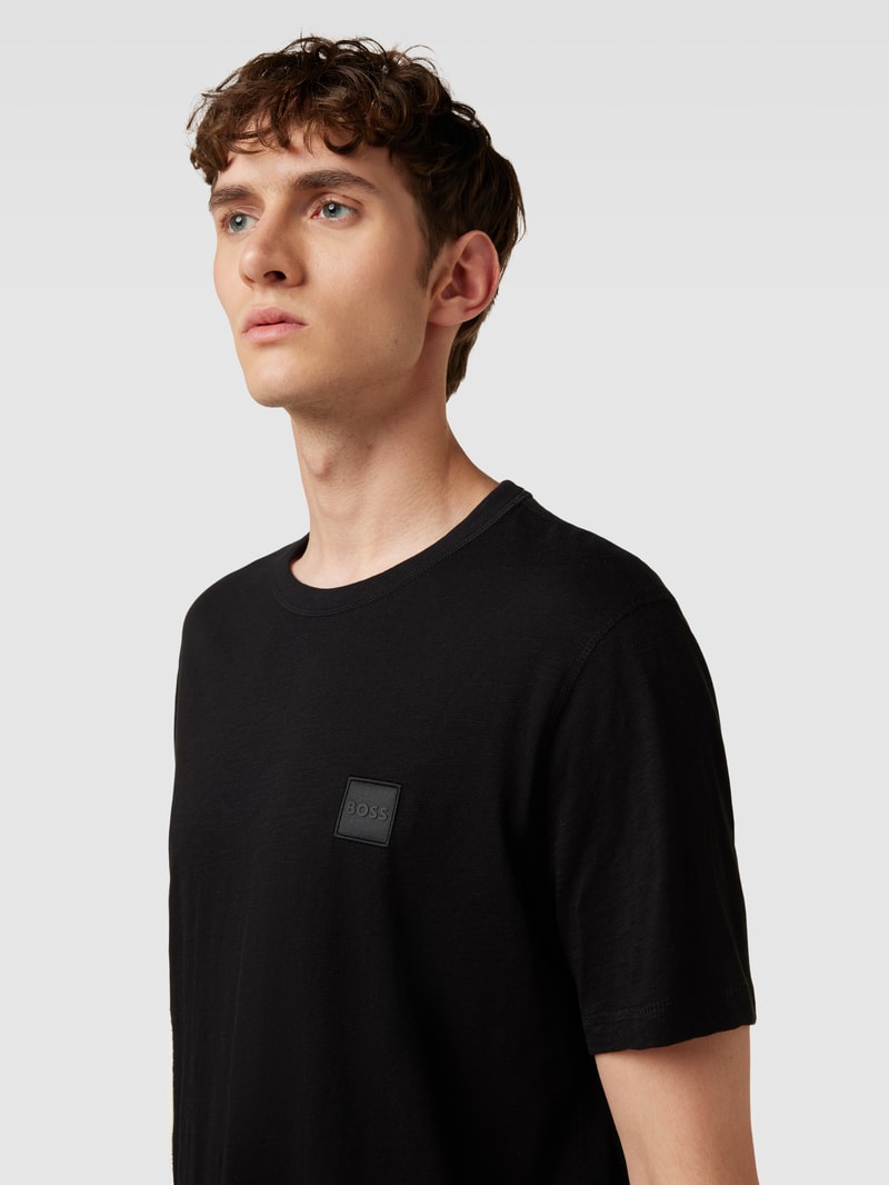T-Shirt mit Logo-Stitching Modell 'TEGOOD' in schwarz