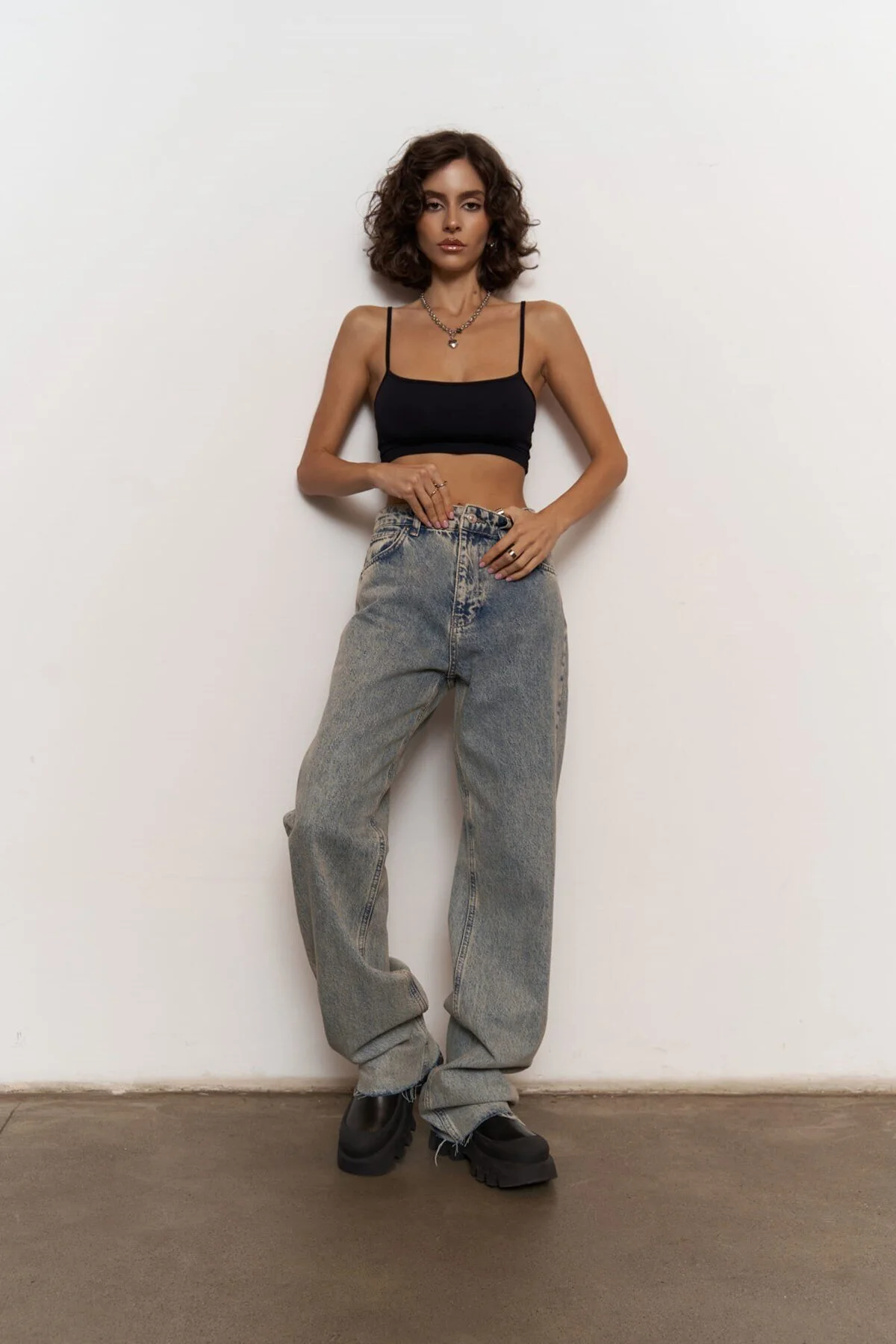 MAİ COLLECTİON  Marla Basic Dirty Green Jeanshose