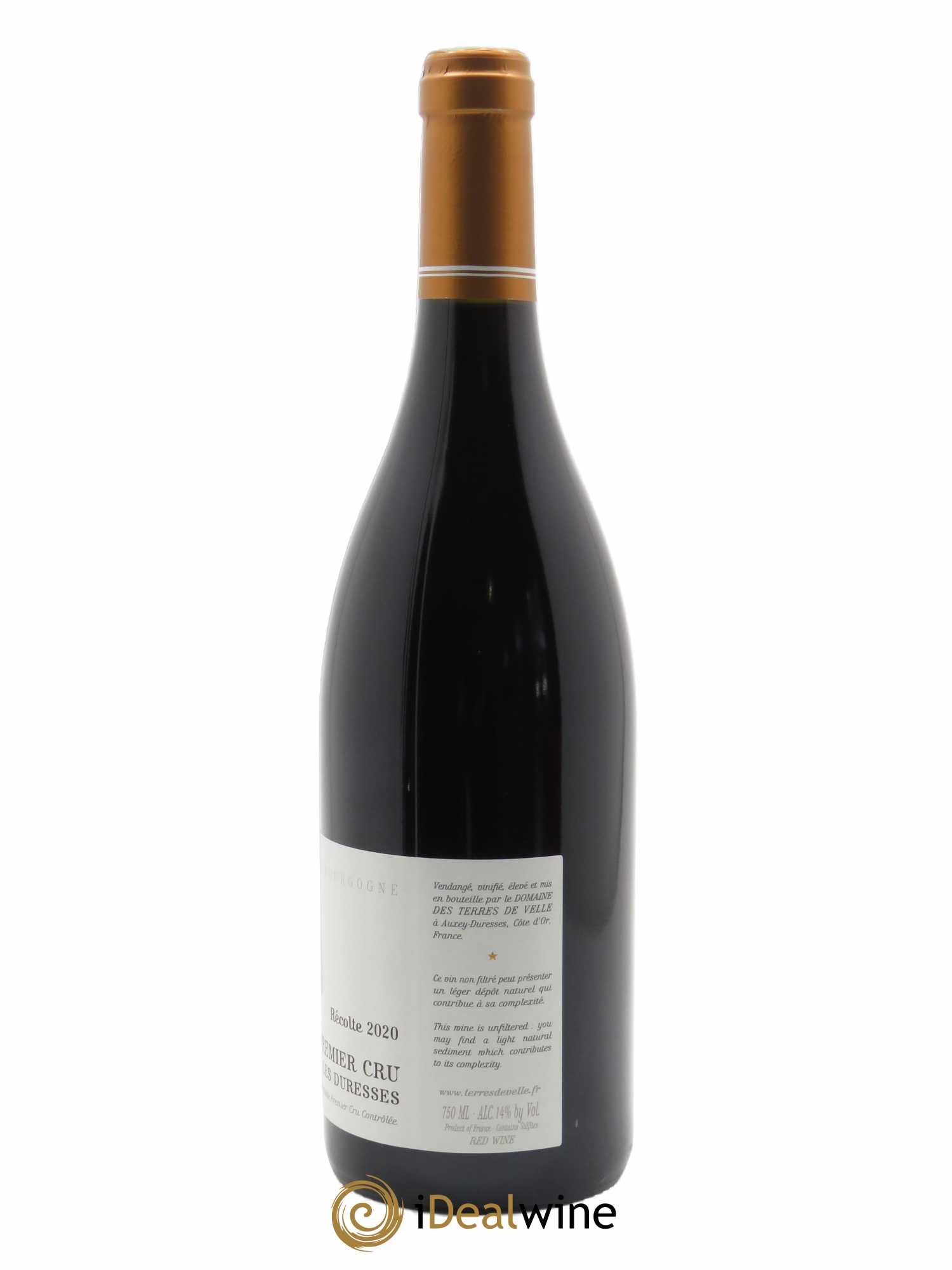 Monthélie 1er Cru Les Duresses Terres de Velle  2020 - Lot de 1 Bouteille
