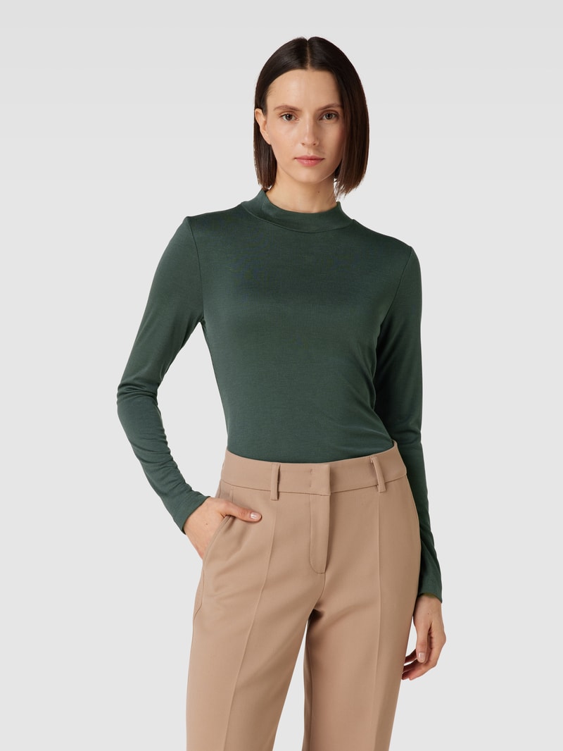 Longsleeve mit Stehkragen in khaki