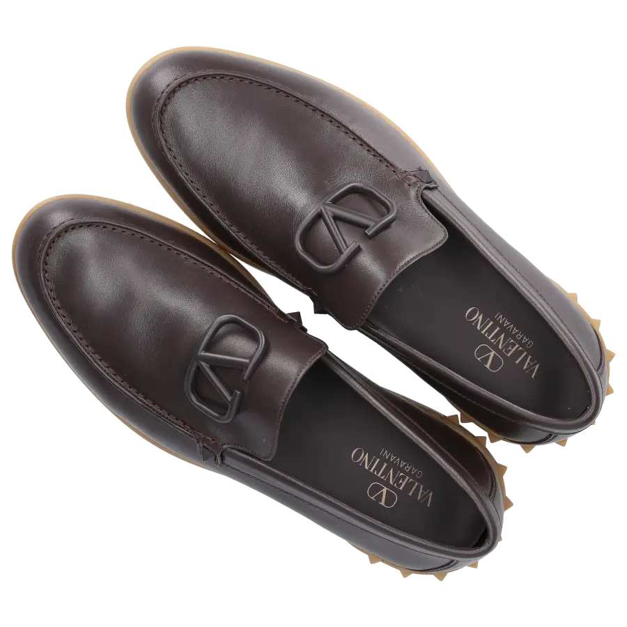 Valentino Garavani - Loafer LEISURE FLOWS Kalbsleder - braun