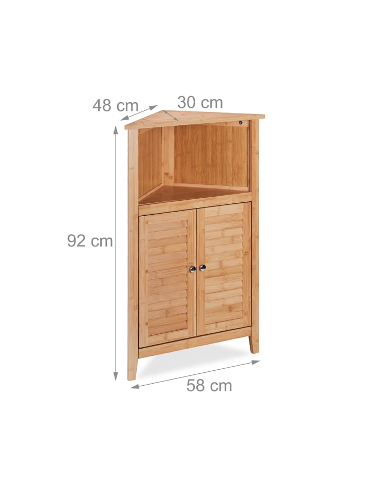 relaxdays Eckschrank in Natur - (B)58 x (H)92 x (T)30 cm günstig kaufen onesize