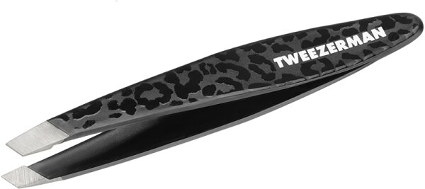 Tweezerman Slant Tweezer - Schräge Mini Pinzette, Black Leopard Pinzette