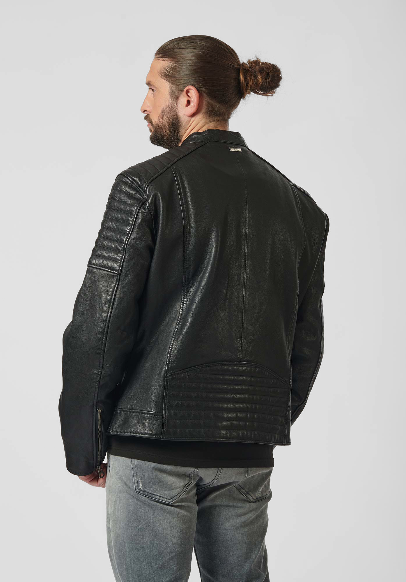 BENUR  Veste en cuir noir Homme