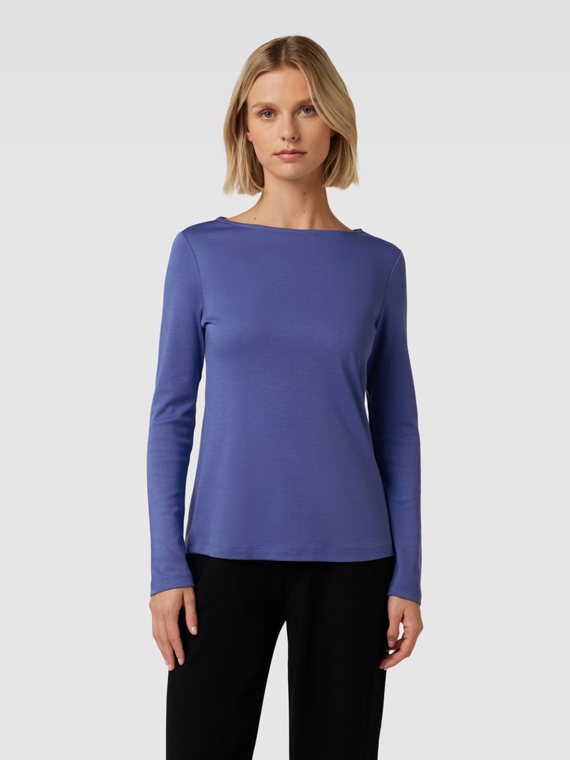Longsleeve mit U-Boot-Ausschnitt in rauchblau