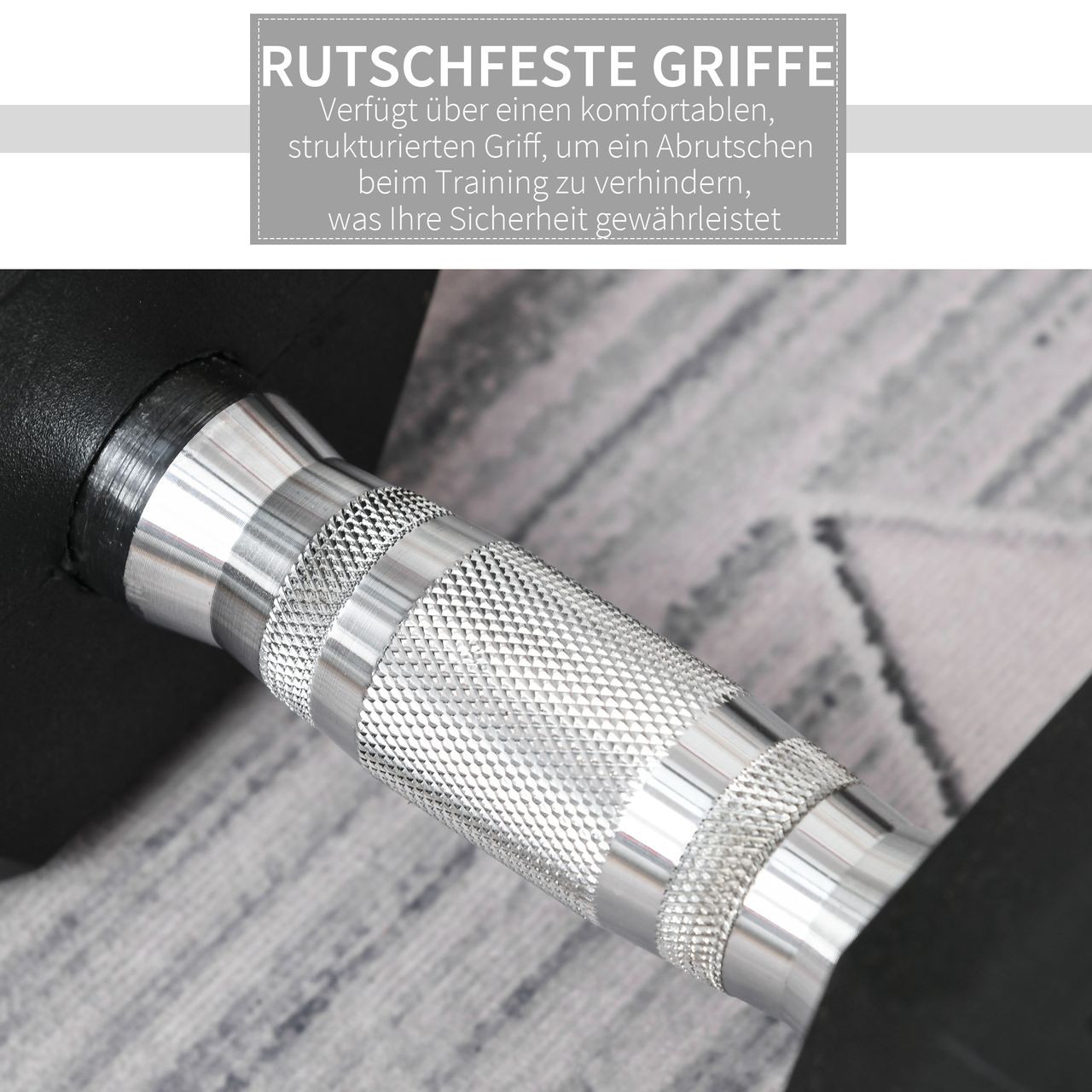 HOMCOM Gummi-Hantel Fitness Hantel Kurzhantel für Trainingsraum schwarz 20 KG