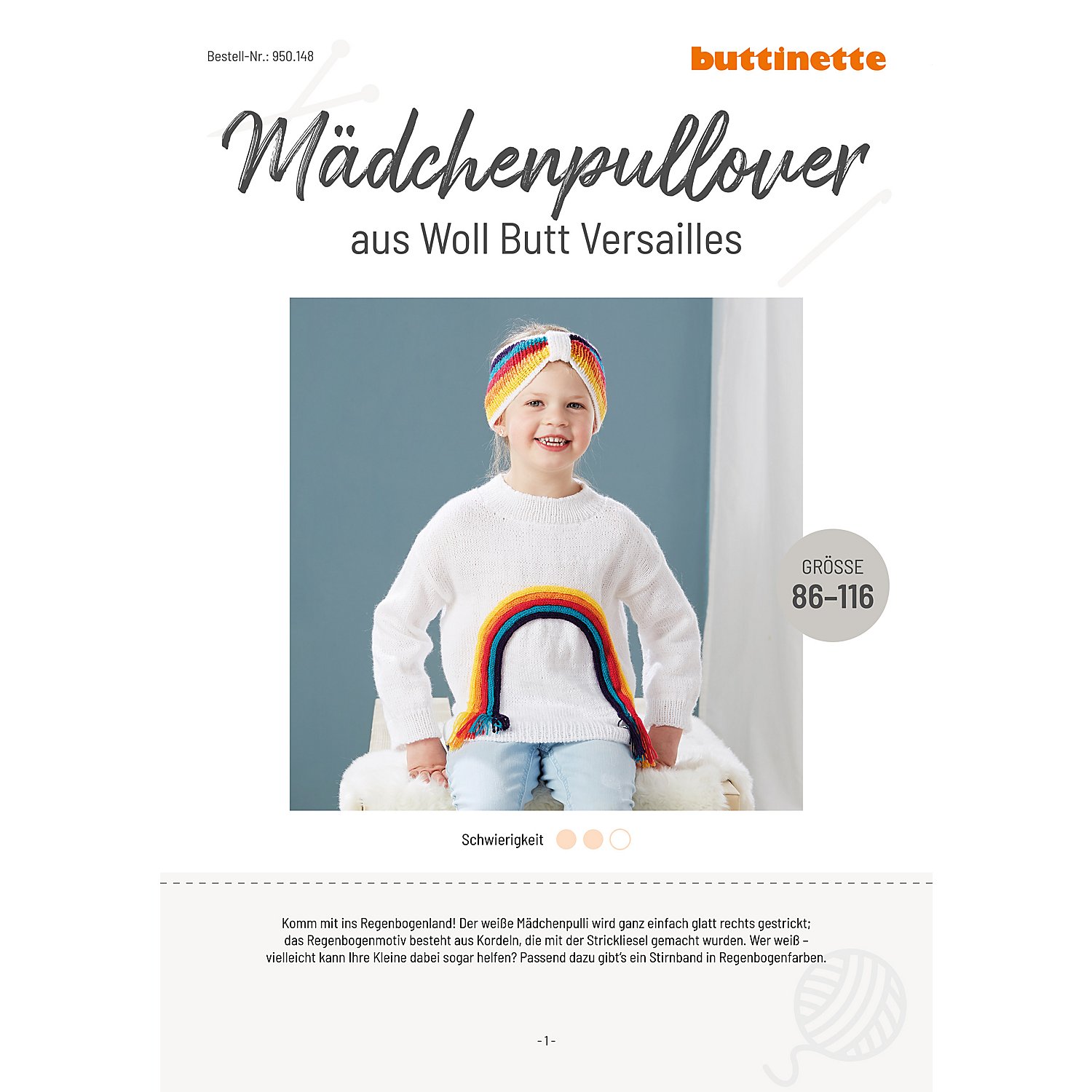 Strickanleitung – Mädchenpullover aus Woll Butt Versailles