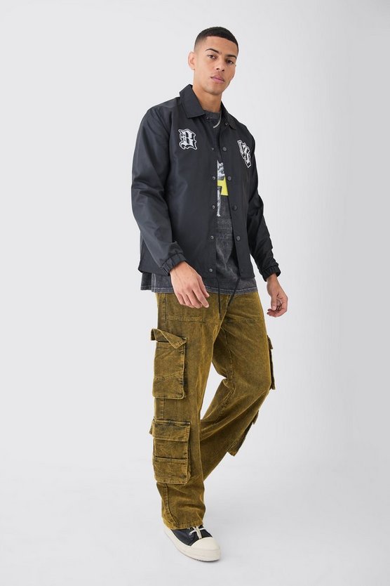 Nylon Coach-Jacke mit Aufnäher