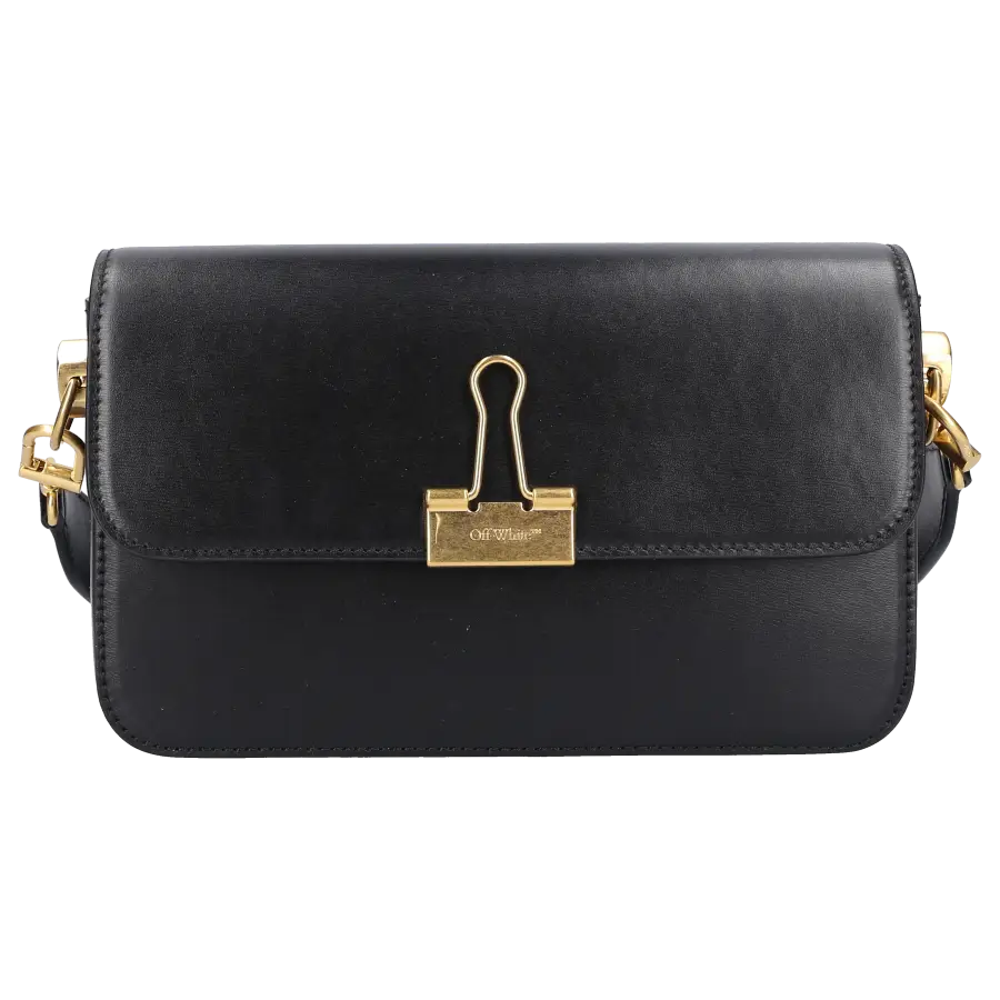 Off-White - Handtasche PLAIN BINDER M Kalbsleder - schwarz