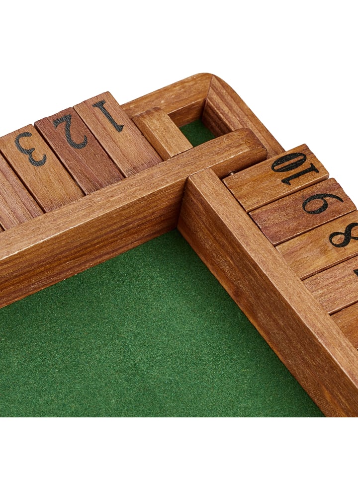 relaxdays Shut The Box Spiel in Braun/ Grün günstig kaufen onesize