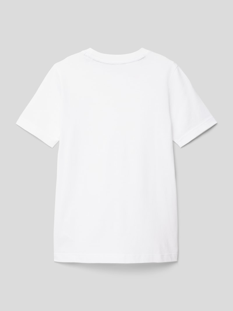 T-Shirt mit Label-Print in weiß